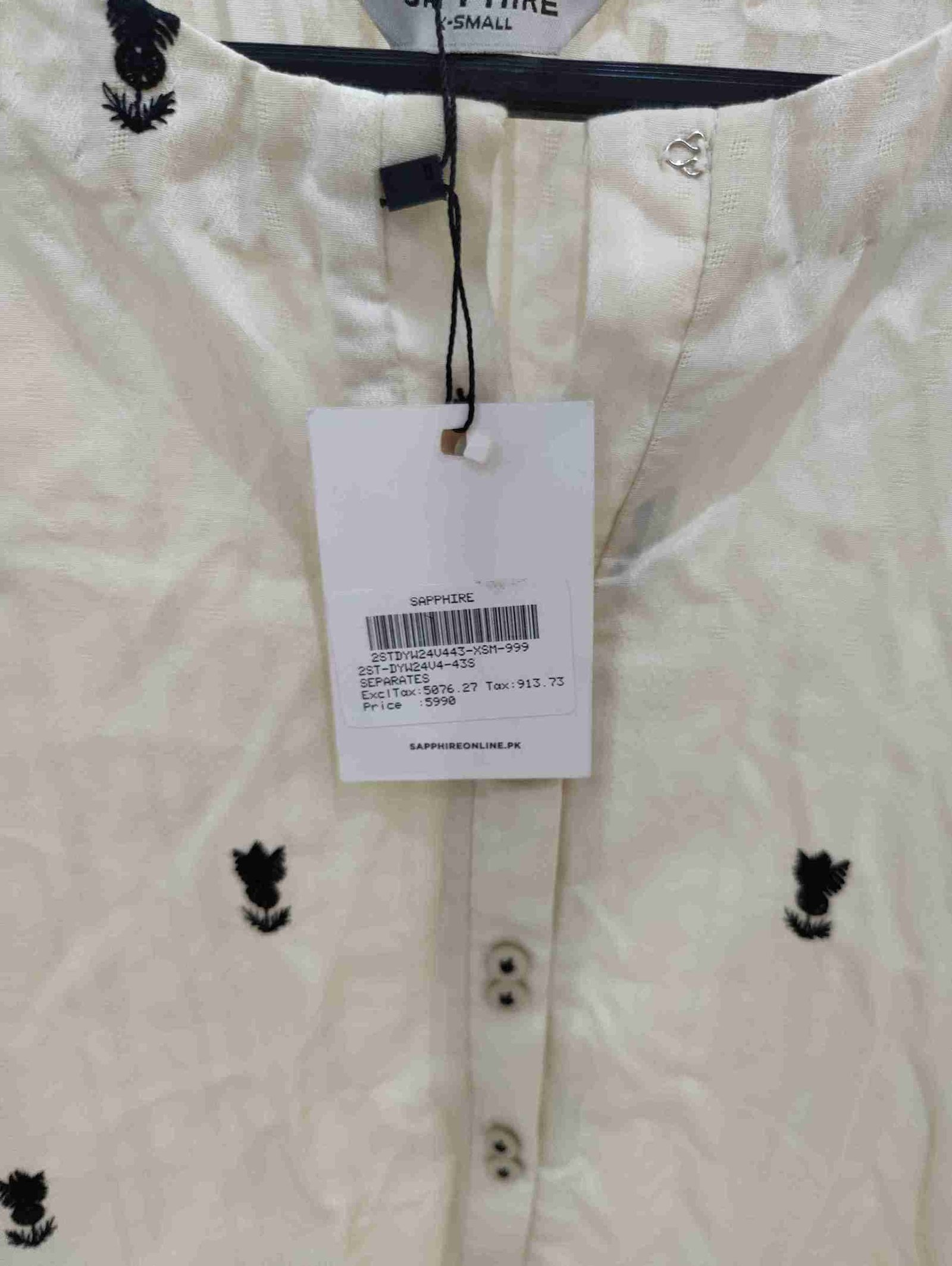 sapphire embroidred lawn shirt - Image 4